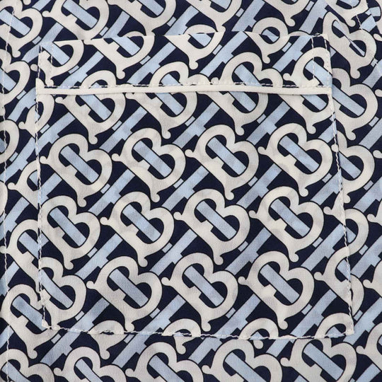 BURBERRY Short sleeve shirt 8048782 Main: 100% silk, Part: 100% silk blue white navy Women 40 Used Authentic