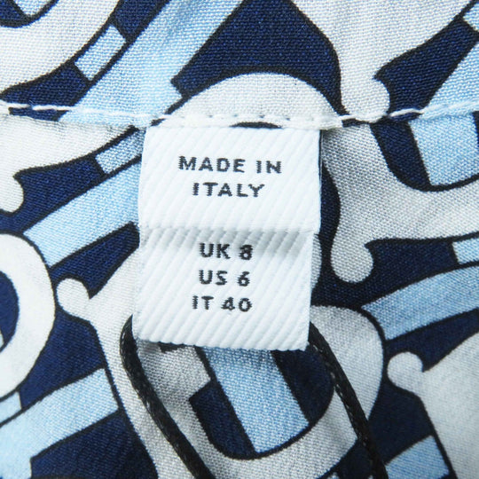 BURBERRY Short sleeve shirt 8048782 Main: 100% silk, Part: 100% silk blue white navy Women 40 Used Authentic