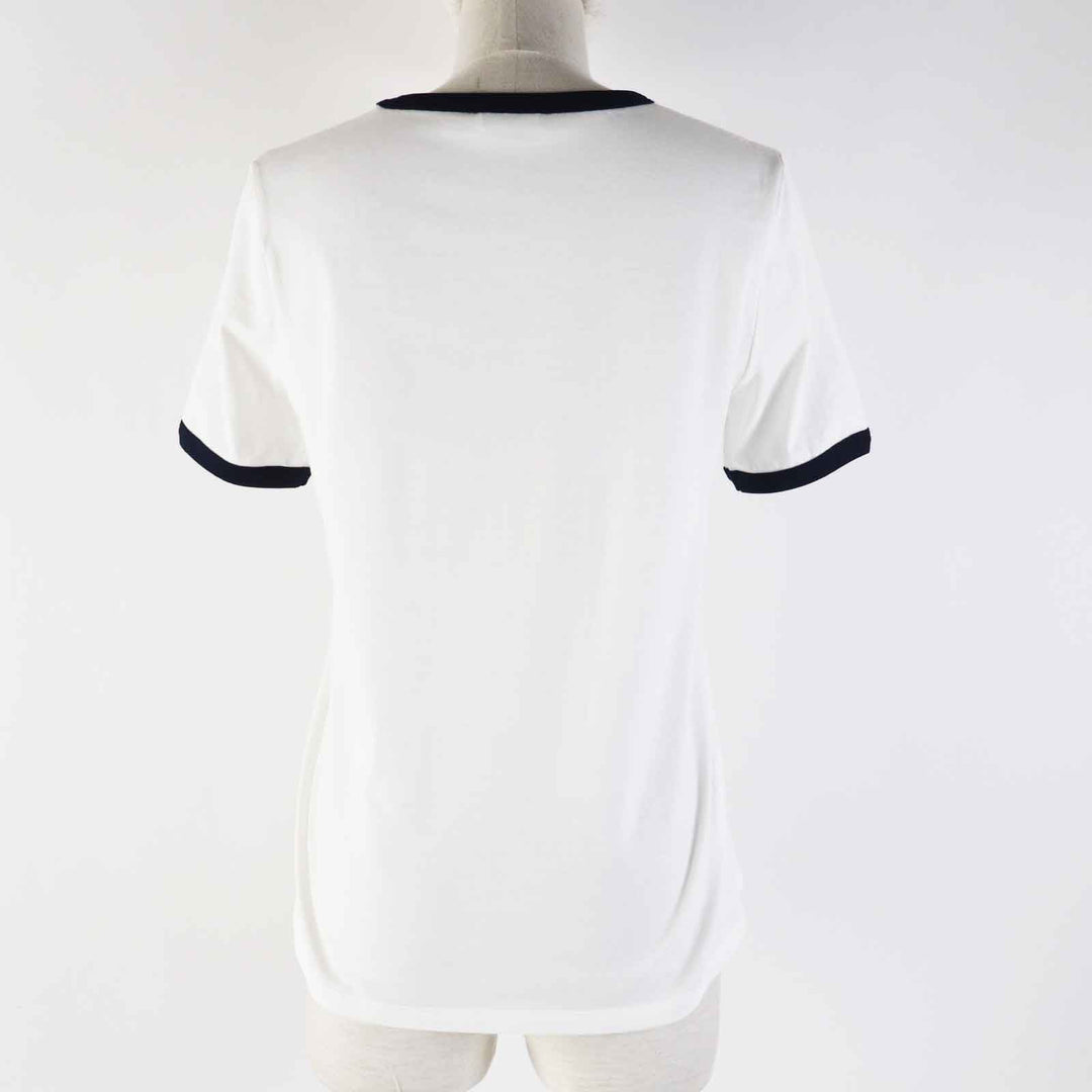 CELINE Short sleeve T-shirt 2X872671 Main: 100% cotton White navy Women S Used Authentic