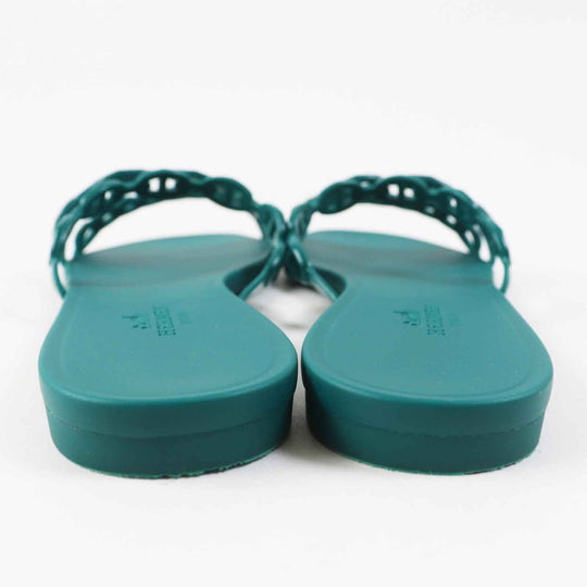 HERMES Sandals Main: Rubber green Rivage Rivage Women 37 Used Authentic