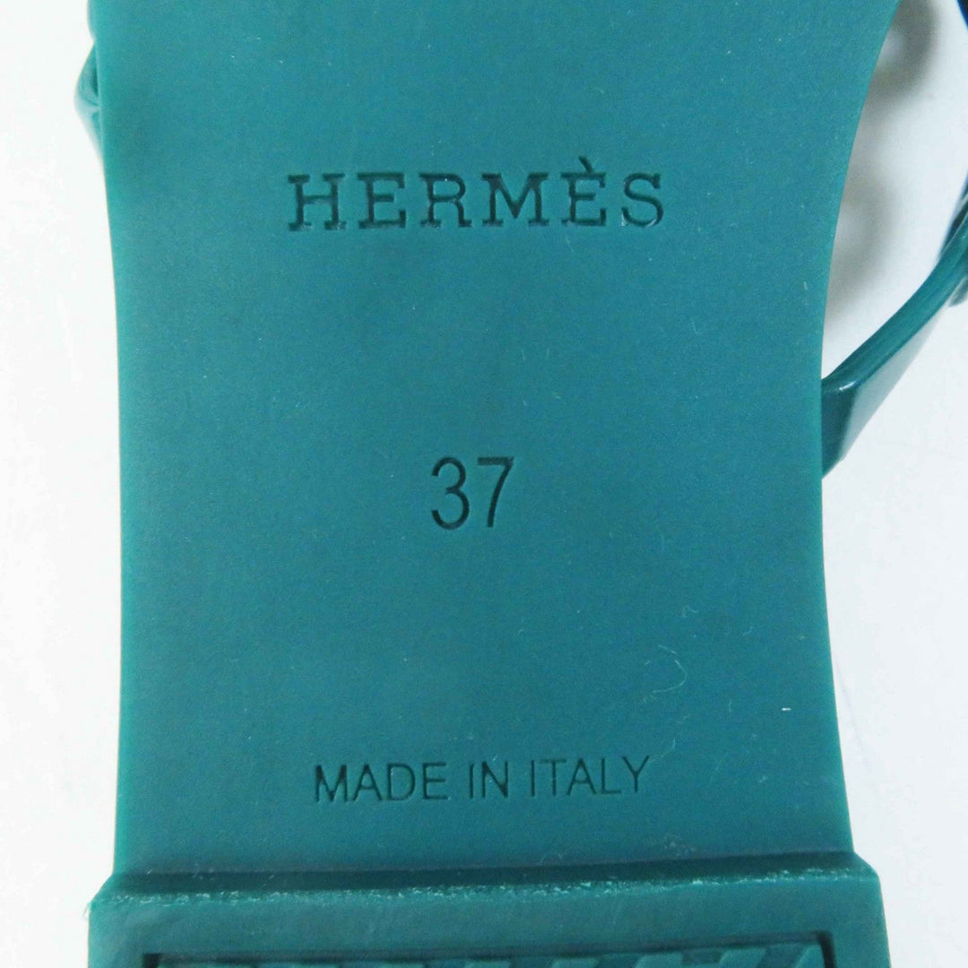 HERMES Sandals Main: Rubber green Rivage Rivage Women 37 Used Authentic