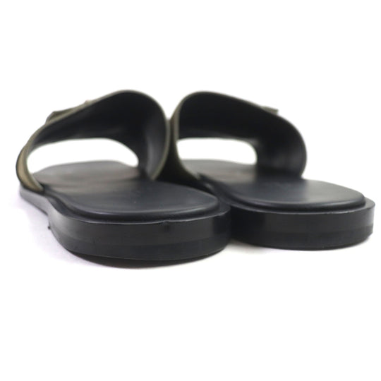 HERMES Sandals Main: Suede leather Khaki black Gabriel mens 43 Used Authentic