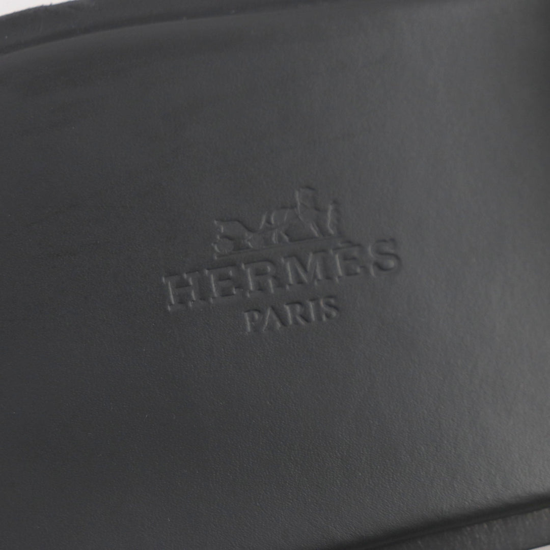 HERMES Sandals Main: Suede leather Khaki black Gabriel mens 43 Used Authentic