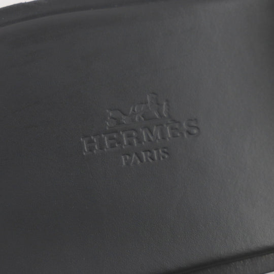 HERMES Sandals Main: Suede leather Khaki black Gabriel mens 43 Used Authentic