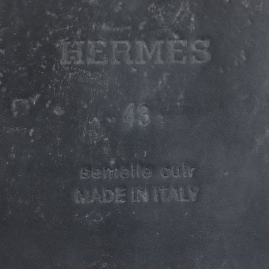 HERMES Sandals Main: Suede leather Khaki black Gabriel mens 43 Used Authentic