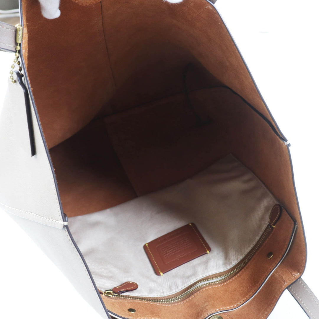 COACH Tote Bag CN318 Main: Leather Brown North Tote Women Used Authentic