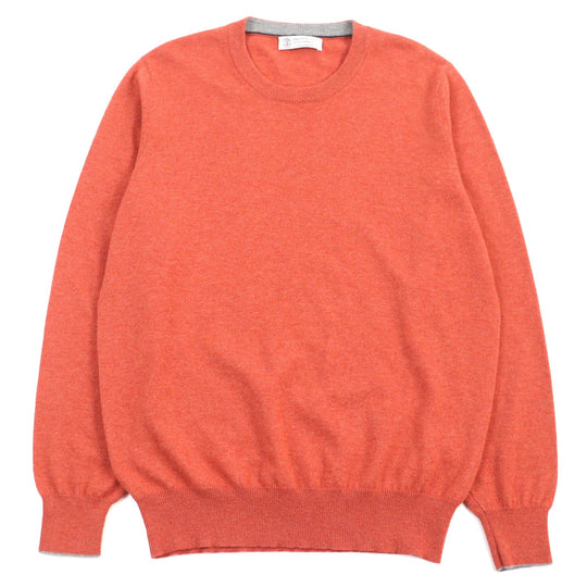 Brunello Cucinelli knit CV341 cashmere Orange mens 50 Used Authentic
