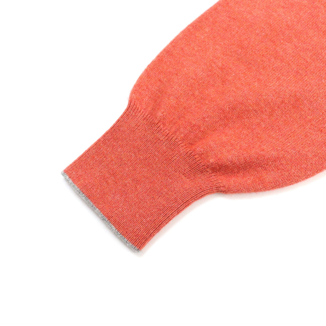 Brunello Cucinelli knit CV341 cashmere Orange mens 50 Used Authentic