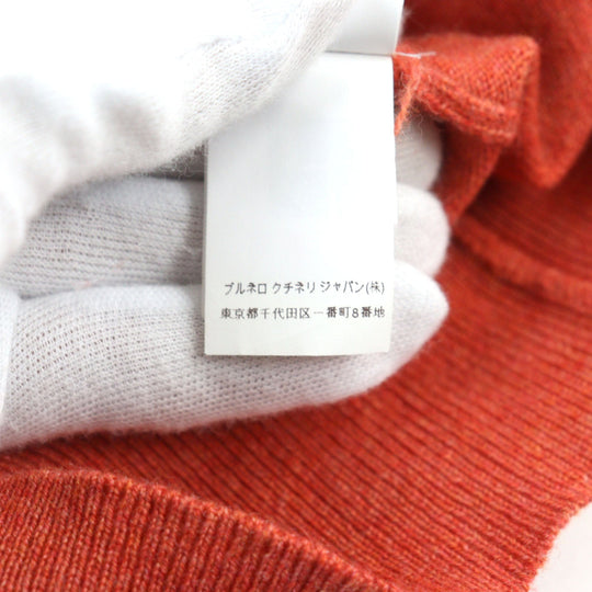 Brunello Cucinelli knit CV341 cashmere Orange mens 50 Used Authentic
