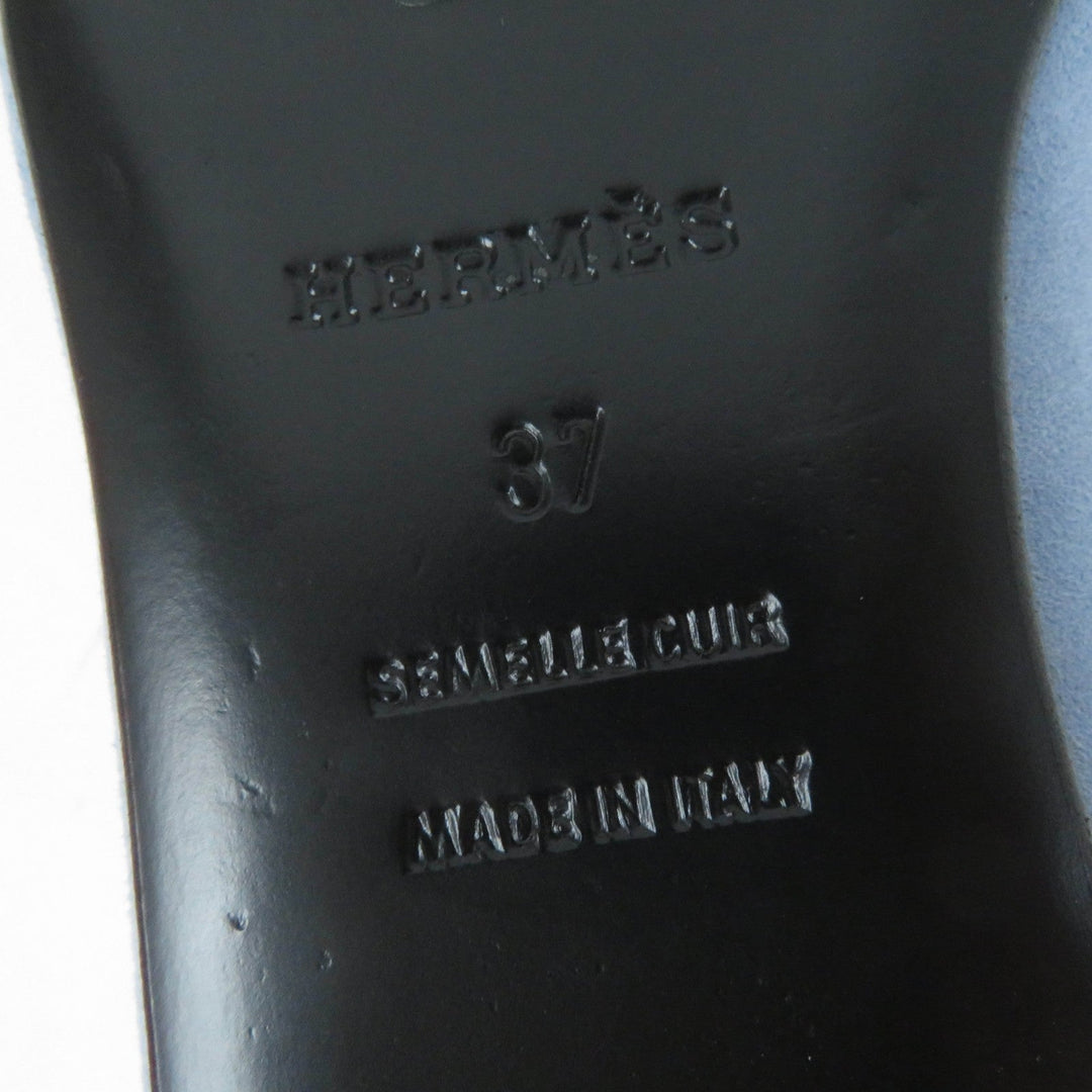 HERMES pumps Main: Suede leather Light blue Women 37 Used Authentic