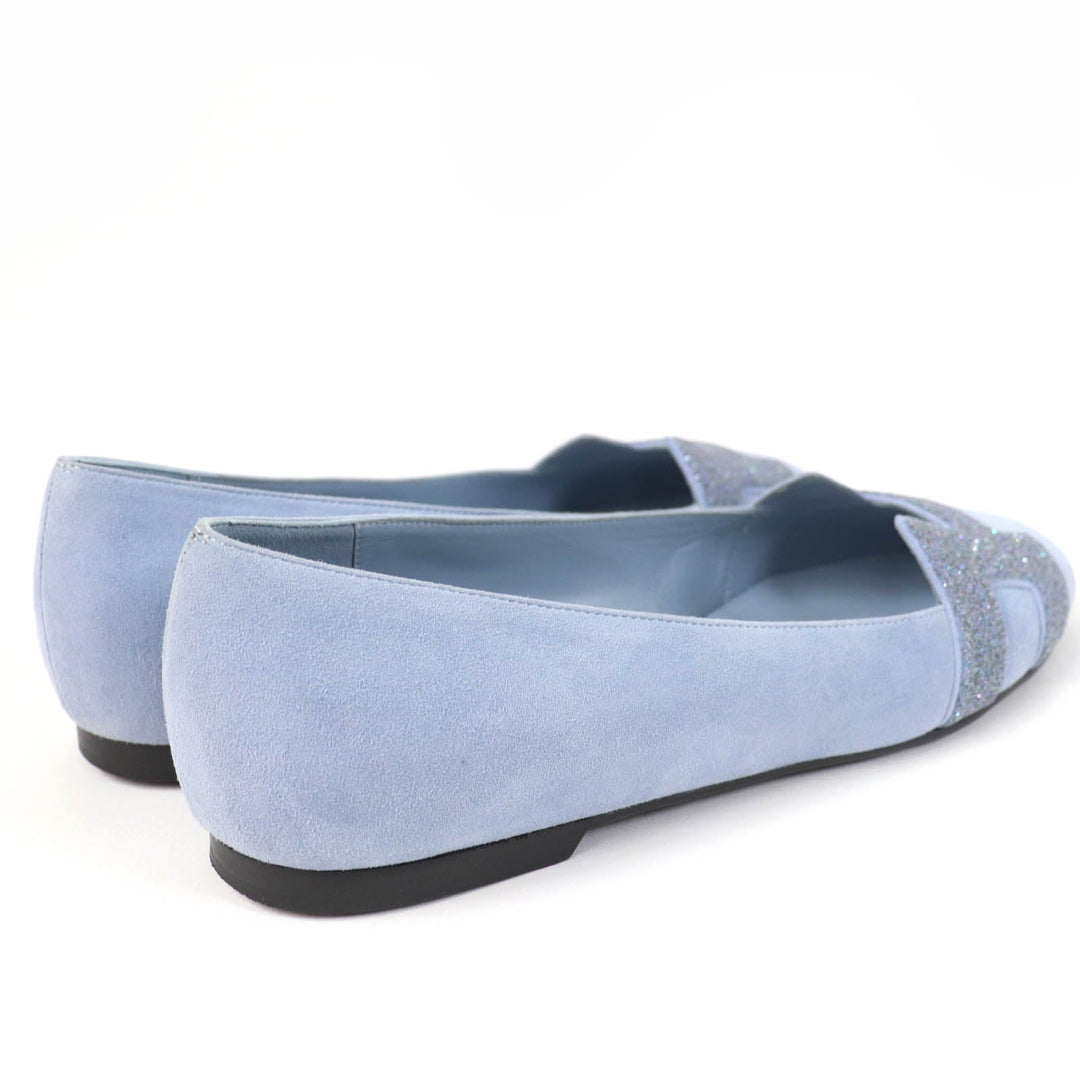 HERMES pumps Main: Suede leather Light blue Women 37 Used Authentic