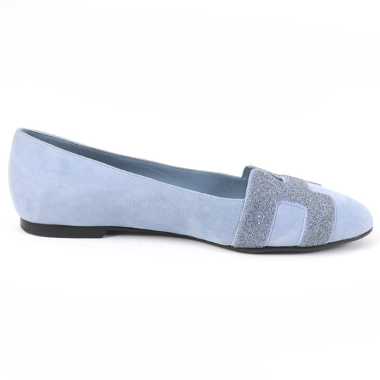 HERMES pumps Main: Suede leather Light blue Women 37 Used Authentic