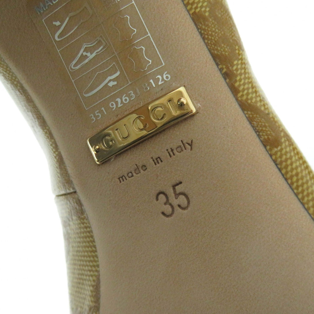 GUCCI pumps 702221 Main: GG Crystal Brown Women 35 Used Authentic