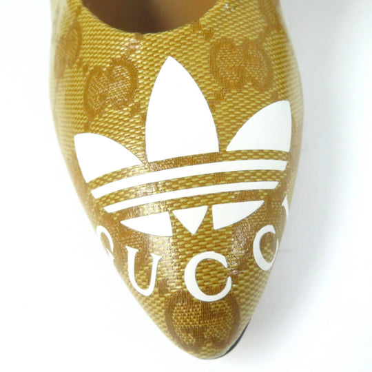 GUCCI pumps 702221 Main: GG Crystal Brown Women 35 Used Authentic