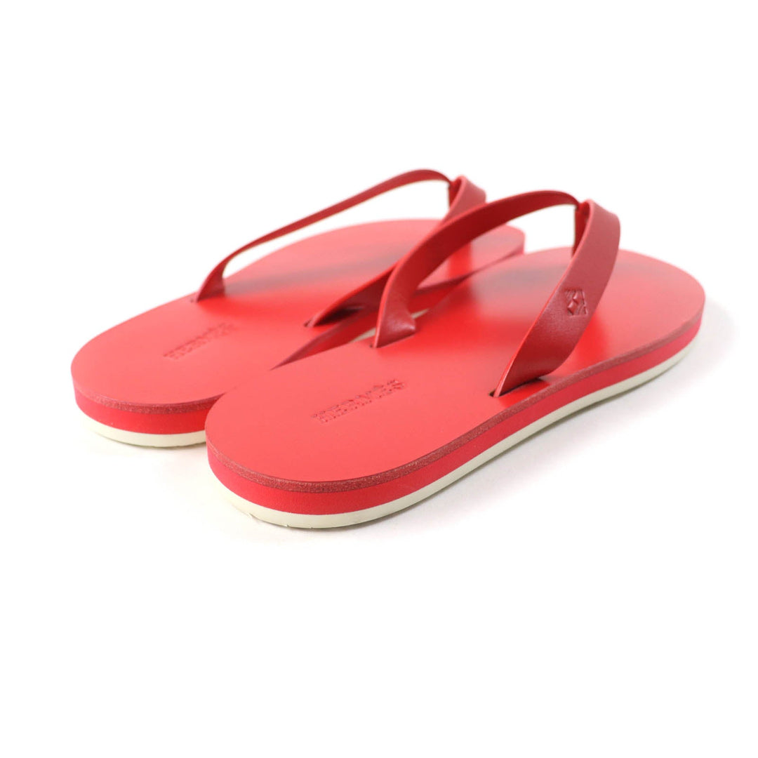 HERMES Sandals Main: Leather Red SUMMER Women 37 Used Authentic