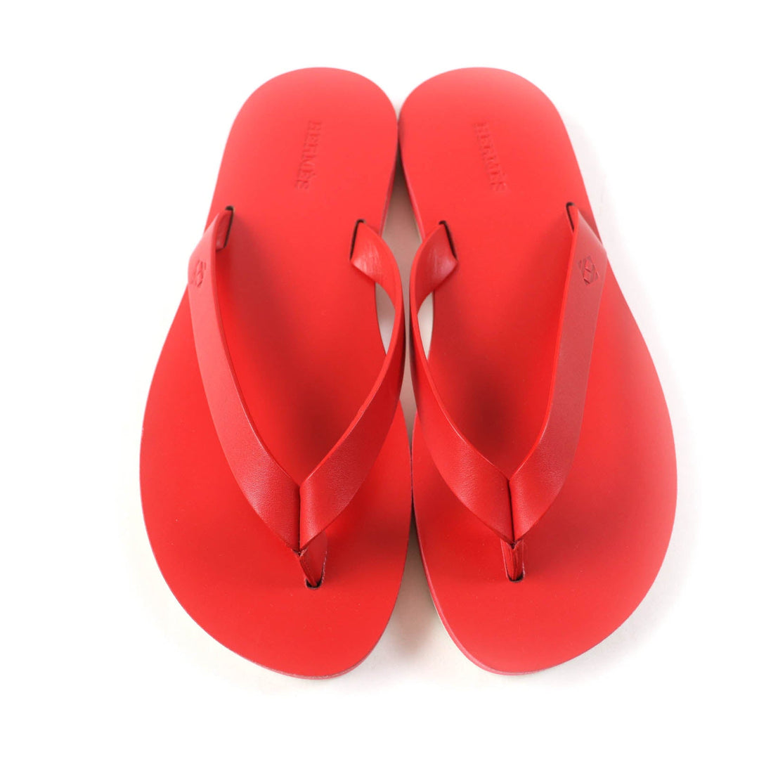 HERMES Sandals Main: Leather Red SUMMER Women 37 Used Authentic