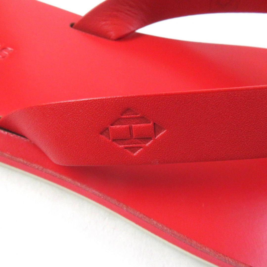 HERMES Sandals Main: Leather Red SUMMER Women 37 Used Authentic