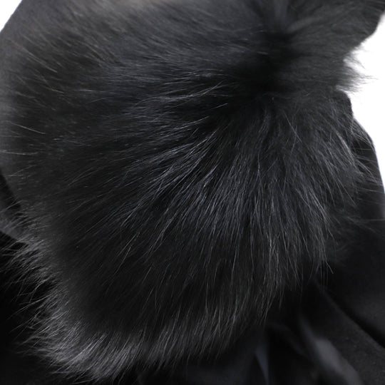 BURBERRY LONDON coat FN344-925-09 Outer: 87% wool, Outer: 13% cashmere, Part: leather, Lining: cupra, Fur: fox black Women 38 Used Authentic