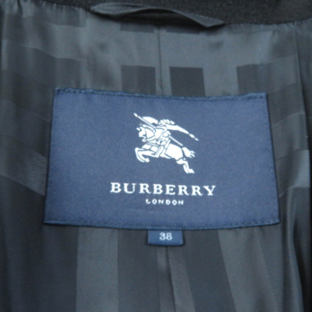 BURBERRY LONDON coat FN344-925-09 Outer: 87% wool, Outer: 13% cashmere, Part: leather, Lining: cupra, Fur: fox black Women 38 Used Authentic