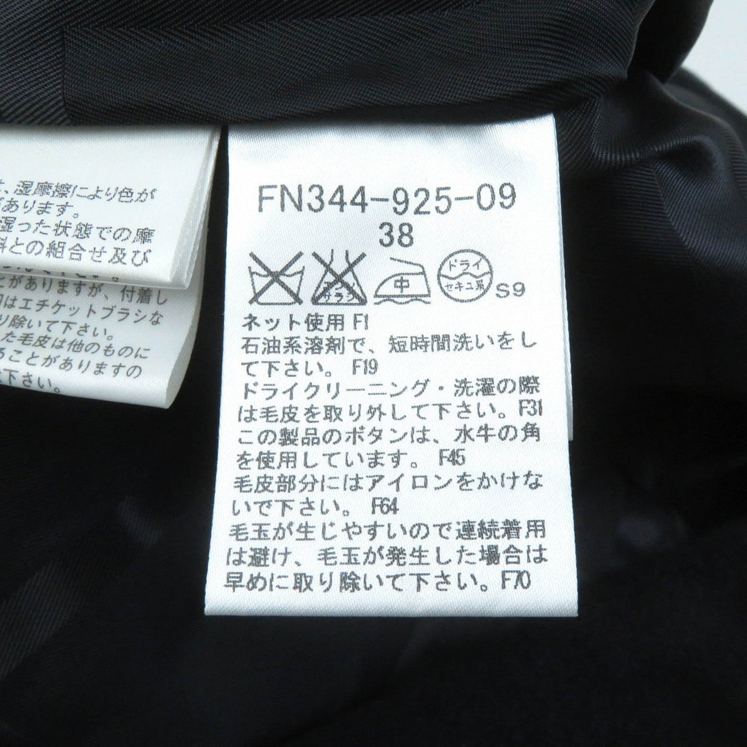 BURBERRY LONDON coat FN344-925-09 Outer: 87% wool, Outer: 13% cashmere, Part: leather, Lining: cupra, Fur: fox black Women 38 Used Authentic