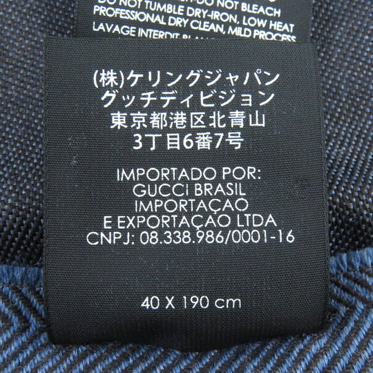 GUCCI Scarf Main: 100% wool Navy mens Used Authentic