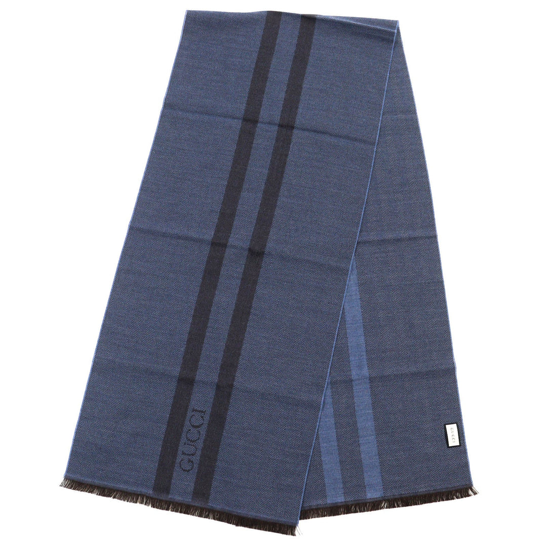GUCCI Scarf Main: 100% wool Navy mens Used Authentic