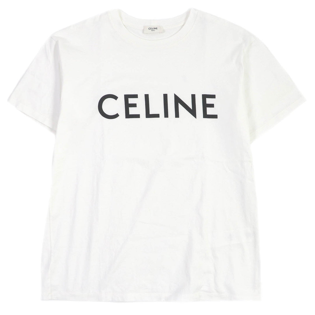CELINE Short sleeve T-shirt 2X764671Q Main: 100% cotton Ecru Black mens XXS Used Authentic