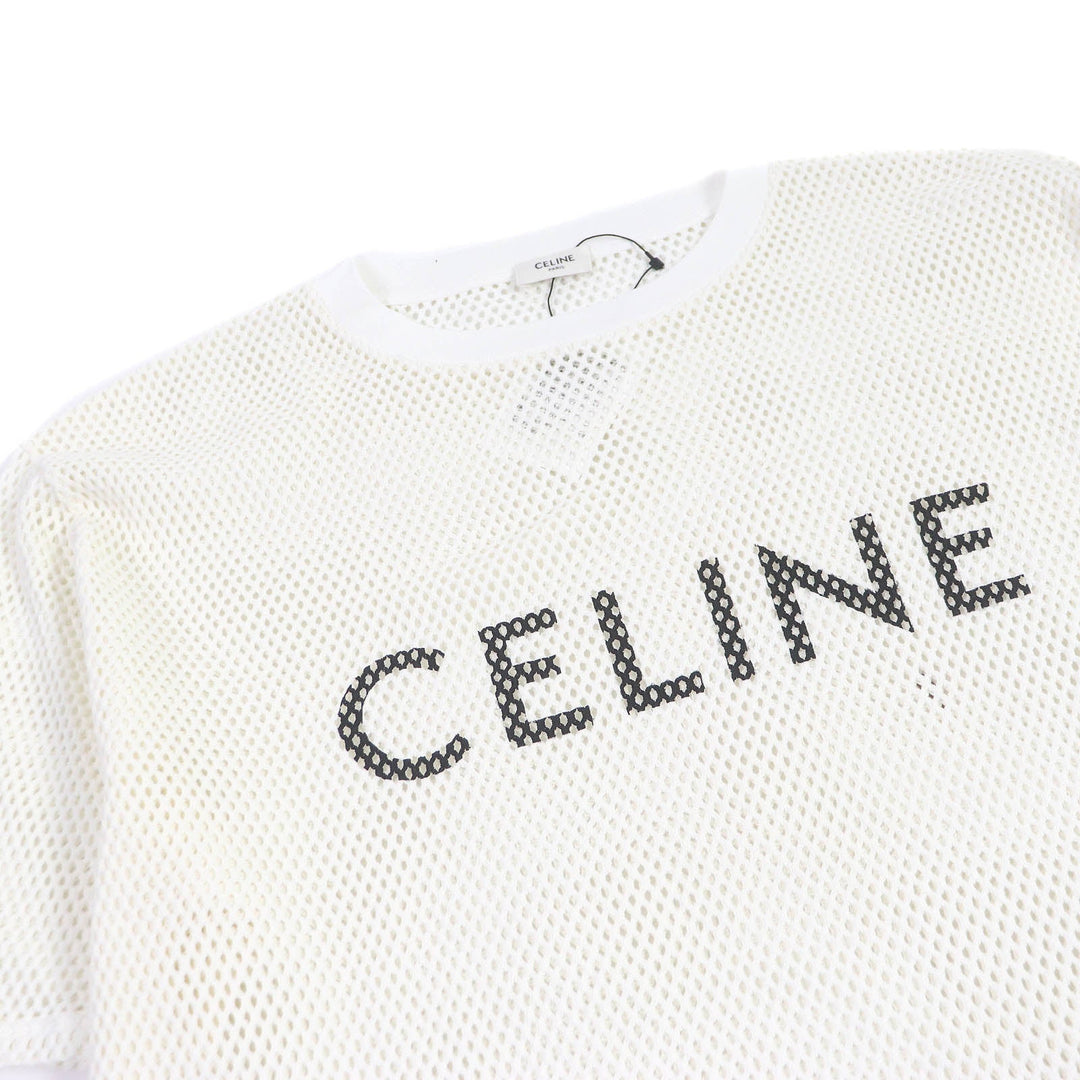 CELINE Short sleeve T-shirt 2X59A950P Main: 100% cotton white mens M Used Authentic