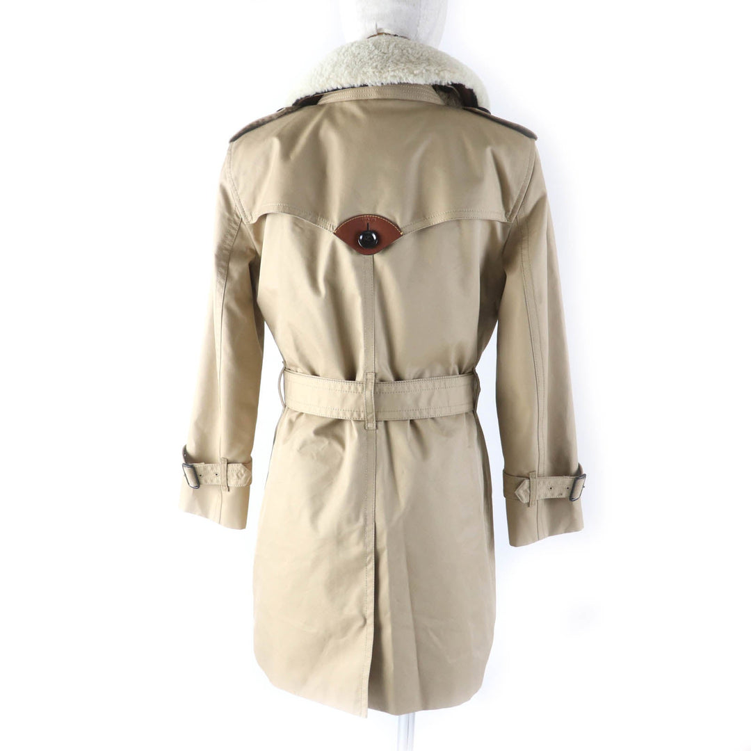 COACH trench coat F76255 Outer: 68% cotton, Outer: 32% polyester, Lining: 100% polyester, Liner: 55% wool, Liner: 23% polyester beige Women XSP Used Authentic