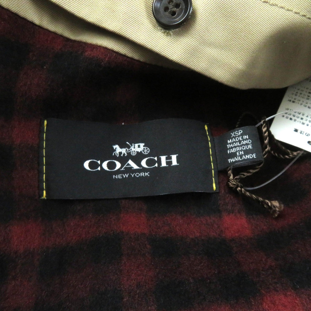 COACH trench coat F76255 Outer: 68% cotton, Outer: 32% polyester, Lining: 100% polyester, Liner: 55% wool, Liner: 23% polyester beige Women XSP Used Authentic