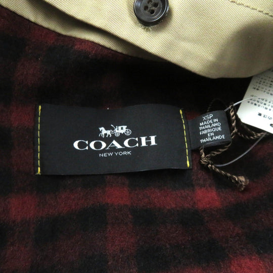 COACH trench coat F76255 Outer: 68% cotton, Outer: 32% polyester, Lining: 100% polyester, Liner: 55% wool, Liner: 23% polyester beige Women XSP Used Authentic