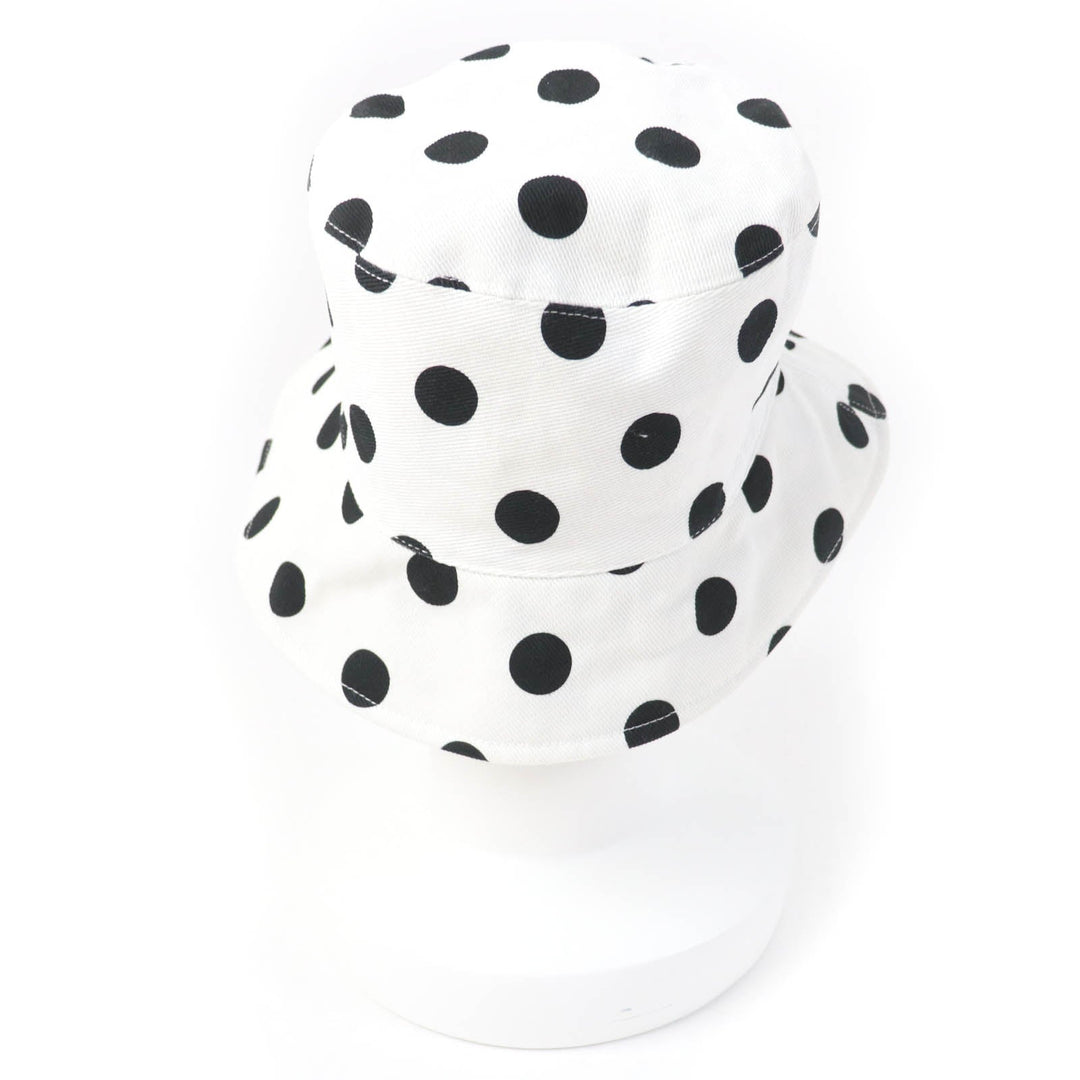MIUMIU hat 5HC196 Main: 100% cotton, Lining: 57% polyester, Lining: 43% acetate White black Women Used Authentic