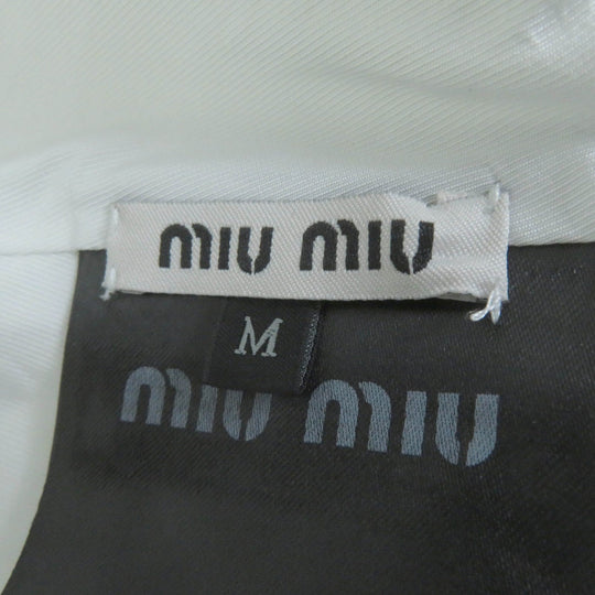 MIUMIU hat 5HC196 Main: 100% cotton, Lining: 57% polyester, Lining: 43% acetate White black Women Used Authentic