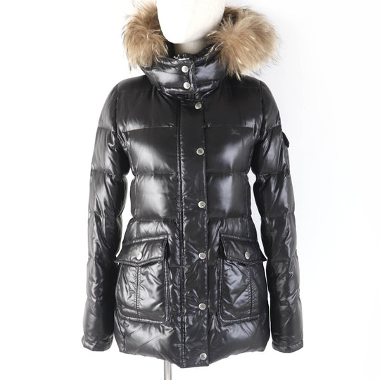 BURBERRY BLUE LABEL Down jacket FCF16-620-09 Main: 100% nylon, Part: 100% polyester, Fur: raccoon, Filling: 90% down, Filling: 10% feather Black type Women 38 Used Authentic