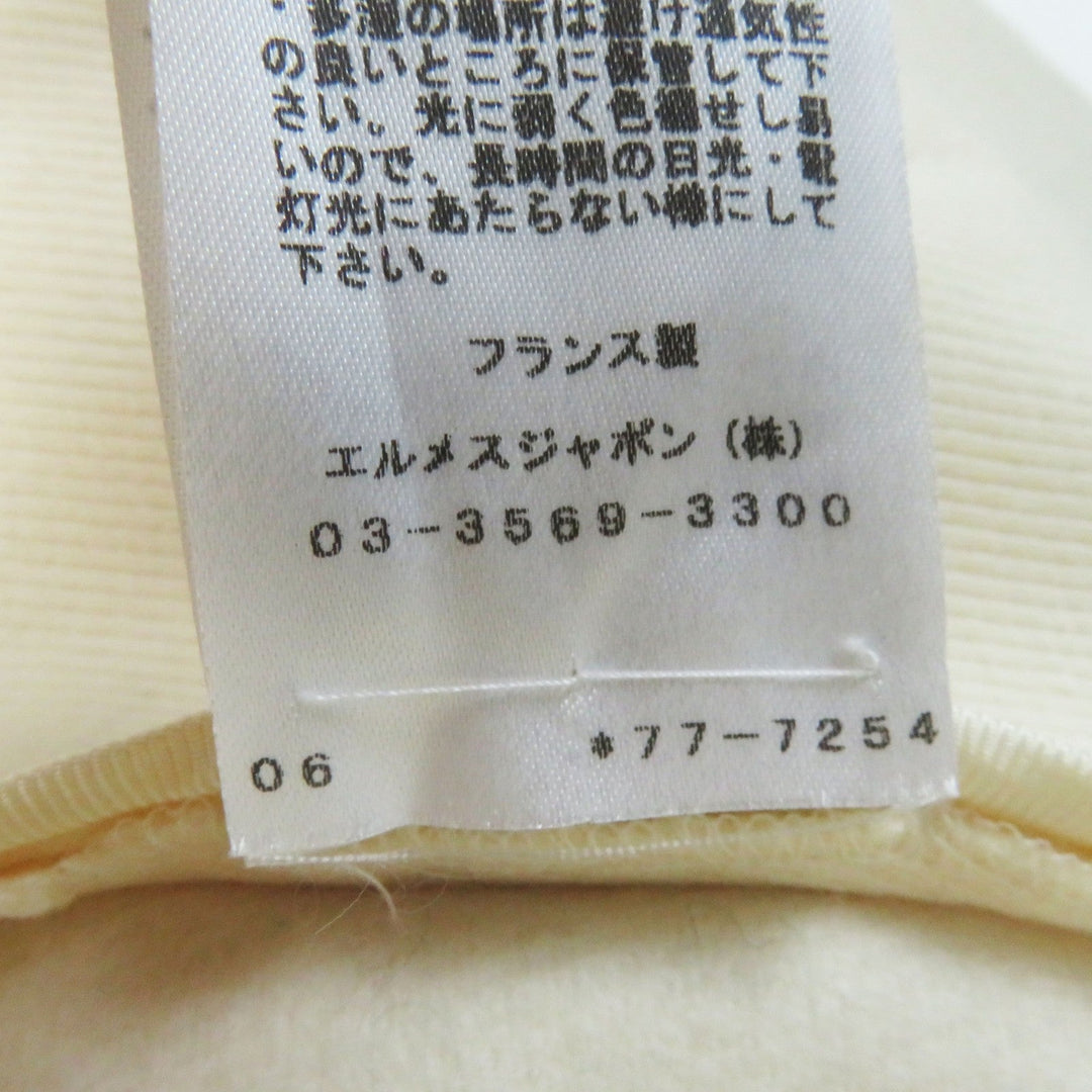 HERMES Other outerwear Outer: 95% wool, Outer: 5% cashmere, Lining: 65% rayon, Lining: 35% silk, Part: sheepskin Ivory beige Prefall collection Women 36 Used Authentic