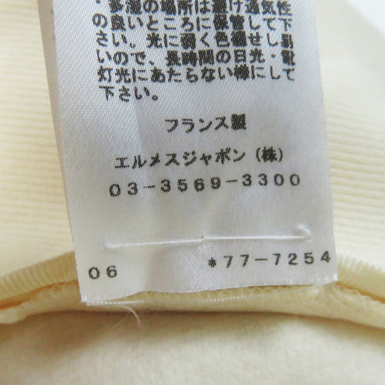 HERMES Other outerwear Outer: 95% wool, Outer: 5% cashmere, Lining: 65% rayon, Lining: 35% silk, Part: sheepskin Ivory beige Prefall collection Women 36 Used Authentic