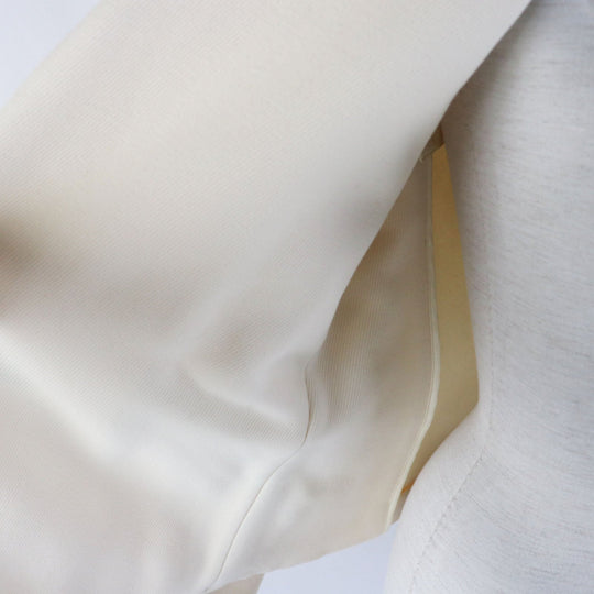 HERMES Other outerwear Outer: 95% wool, Outer: 5% cashmere, Lining: 65% rayon, Lining: 35% silk, Part: sheepskin Ivory beige Prefall collection Women 36 Used Authentic