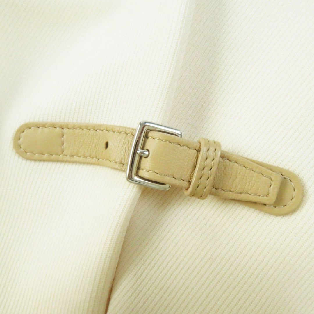 HERMES Other outerwear Outer: 95% wool, Outer: 5% cashmere, Lining: 65% rayon, Lining: 35% silk, Part: sheepskin Ivory beige Prefall collection Women 36 Used Authentic