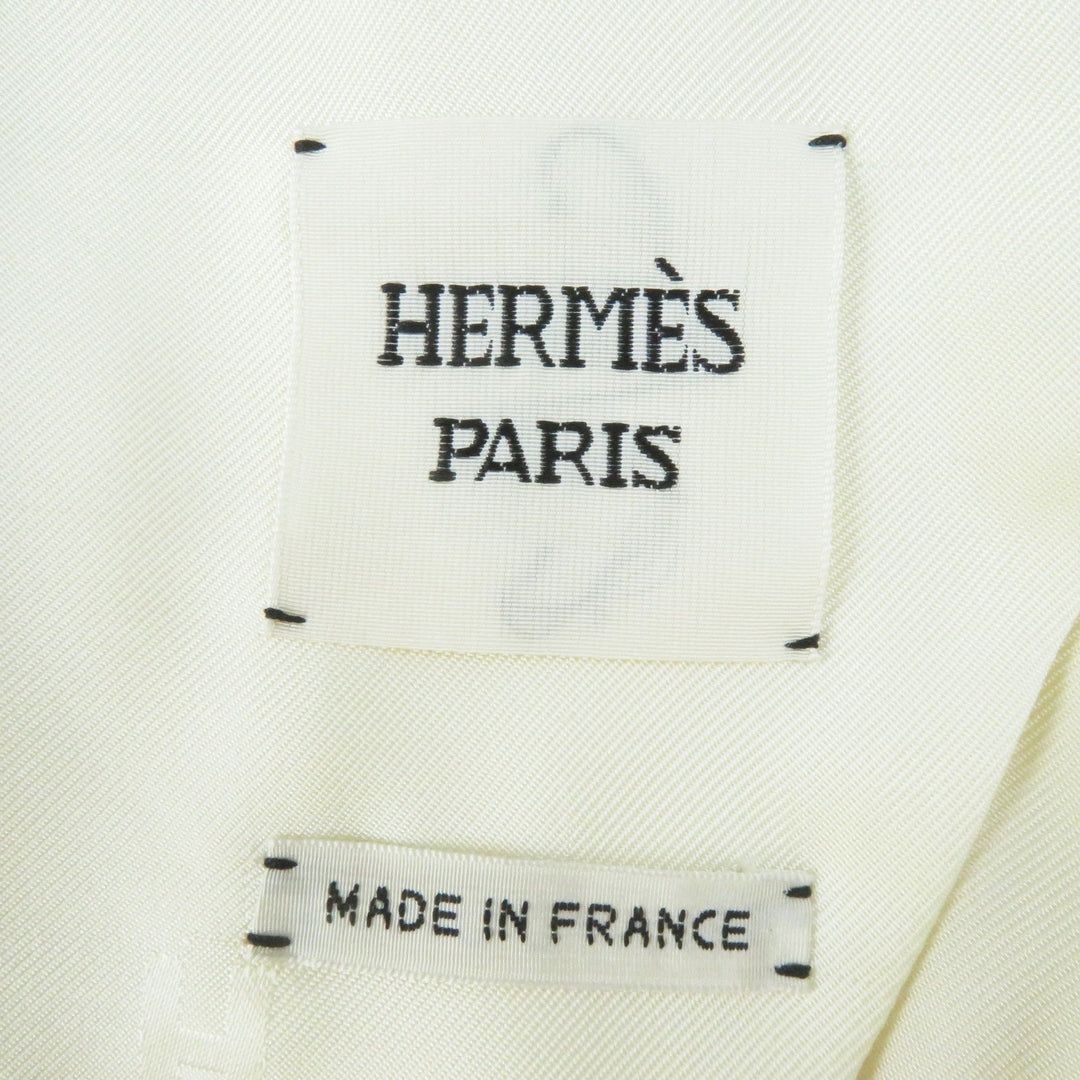 HERMES Other outerwear Outer: 95% wool, Outer: 5% cashmere, Lining: 65% rayon, Lining: 35% silk, Part: sheepskin Ivory beige Prefall collection Women 36 Used Authentic