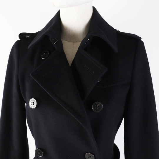 BURBERRY LONDON trench coat 3884842 Outer: 80% wool, Outer: 20% cashmere, Lining: 50% acetate, Lining: 50% viscose (rayon) black Women 38 Used Authentic