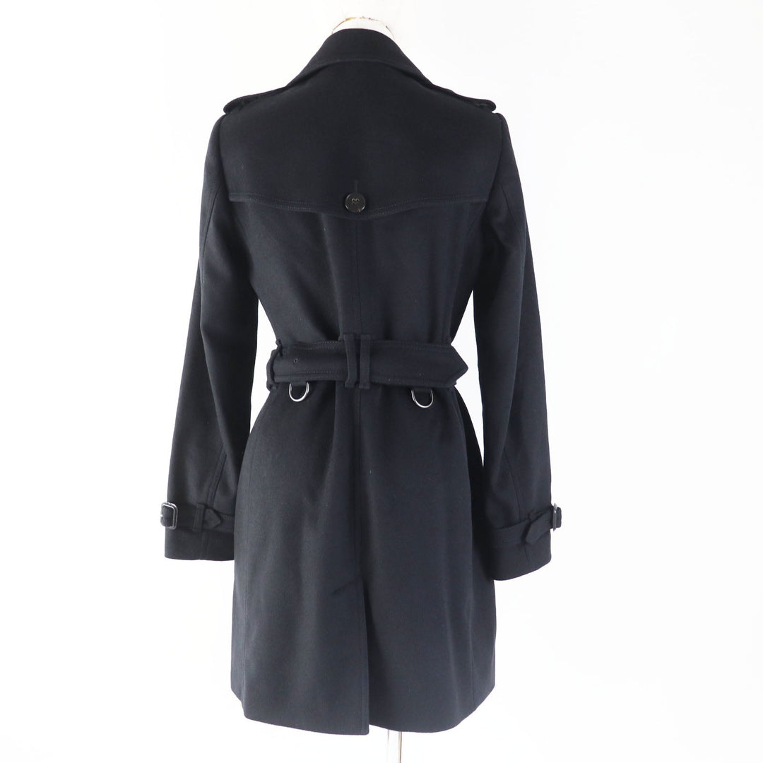 BURBERRY LONDON trench coat 3884842 Outer: 80% wool, Outer: 20% cashmere, Lining: 50% acetate, Lining: 50% viscose (rayon) black Women 38 Used Authentic