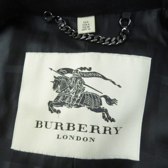 BURBERRY LONDON trench coat 3884842 Outer: 80% wool, Outer: 20% cashmere, Lining: 50% acetate, Lining: 50% viscose (rayon) black Women 38 Used Authentic