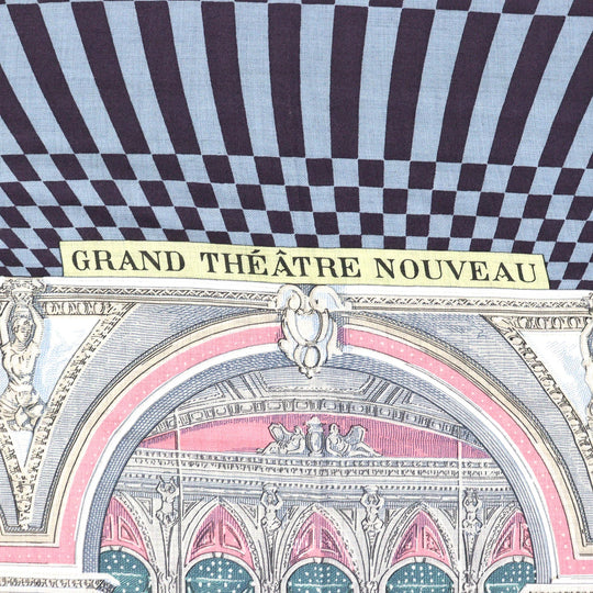 HERMES scarf Main: 70% cashmere, Main: 30% silk Gris Chine/Bleu/Rose Carre140 GRAND THEATRE NOUVEAU Women Used Authentic