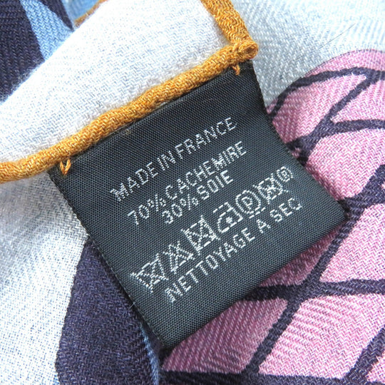 HERMES scarf Main: 70% cashmere, Main: 30% silk Gris Chine/Bleu/Rose Carre140 GRAND THEATRE NOUVEAU Women Used Authentic
