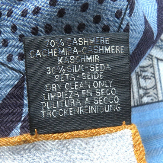 HERMES scarf Main: 70% cashmere, Main: 30% silk Gris Chine/Bleu/Rose Carre140 GRAND THEATRE NOUVEAU Women Used Authentic