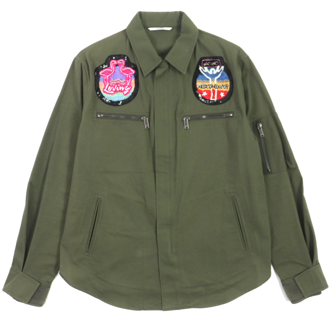 VALENTINO Military jacket QV3ABA101AX Outer: 100% cotton, Part: 100% polyester, Part: 100% cotton khaki mens 50 Used Authentic