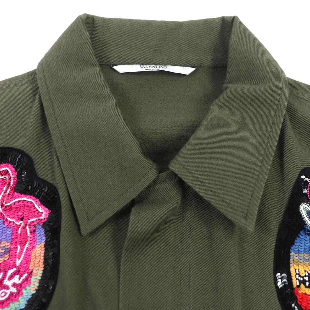 VALENTINO Military jacket QV3ABA101AX Outer: 100% cotton, Part: 100% polyester, Part: 100% cotton khaki mens 50 Used Authentic