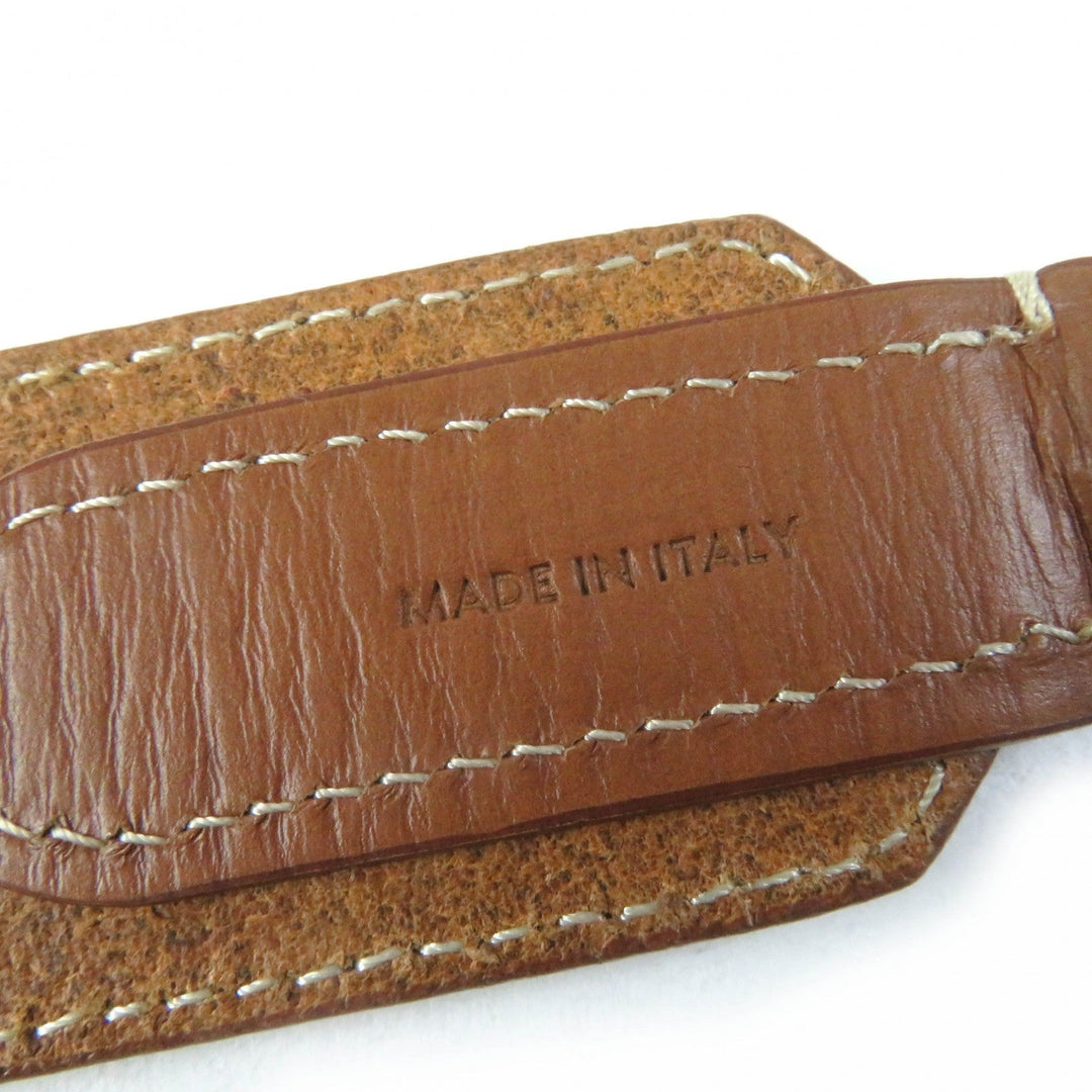 CELINE Shoulder strap 49S093AFT Main: Leather Tan Embroidered Calfskin Women Used Authentic