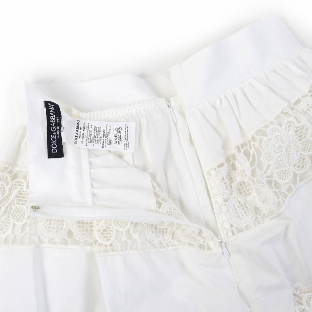 DOLCE&GABBANA Wide pants Main: 90% cotton, Main: 10% polyester, Lining: 100% cotton white Women 40 Used Authentic