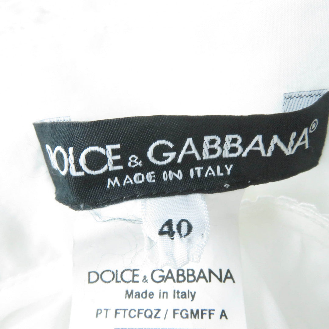 DOLCE&GABBANA Wide pants Main: 90% cotton, Main: 10% polyester, Lining: 100% cotton white Women 40 Used Authentic